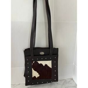 American West leather cowhide purse